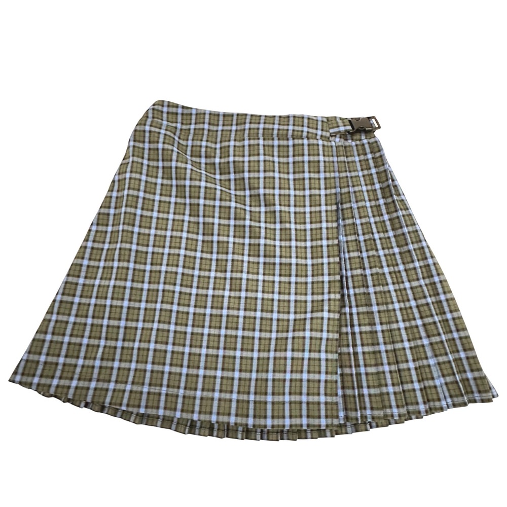 Wild Fable Y2K Womens Plaid Pleated Mini Skirt Green Blue Size XS Preppy
